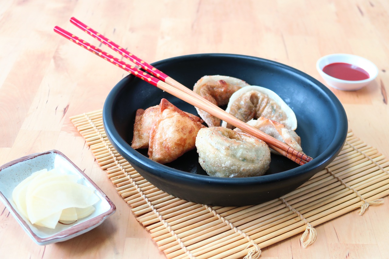 dumplings fried food korean free photo