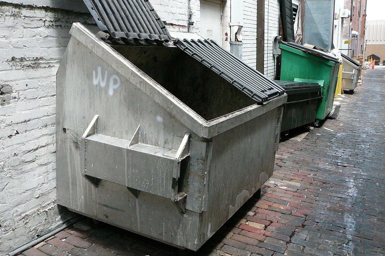 dumpster trash downtown free photo
