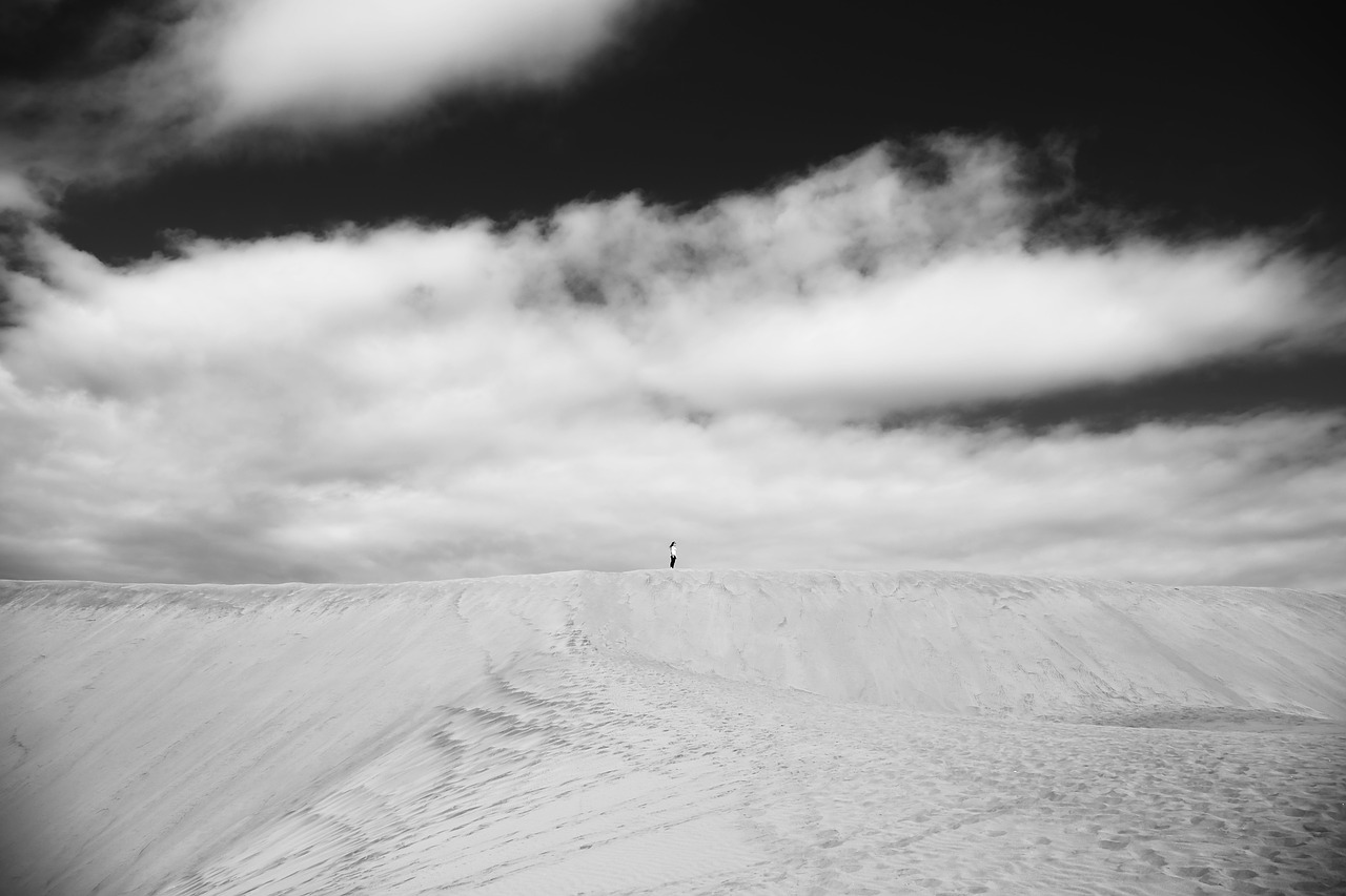 dunes desert black and white free photo