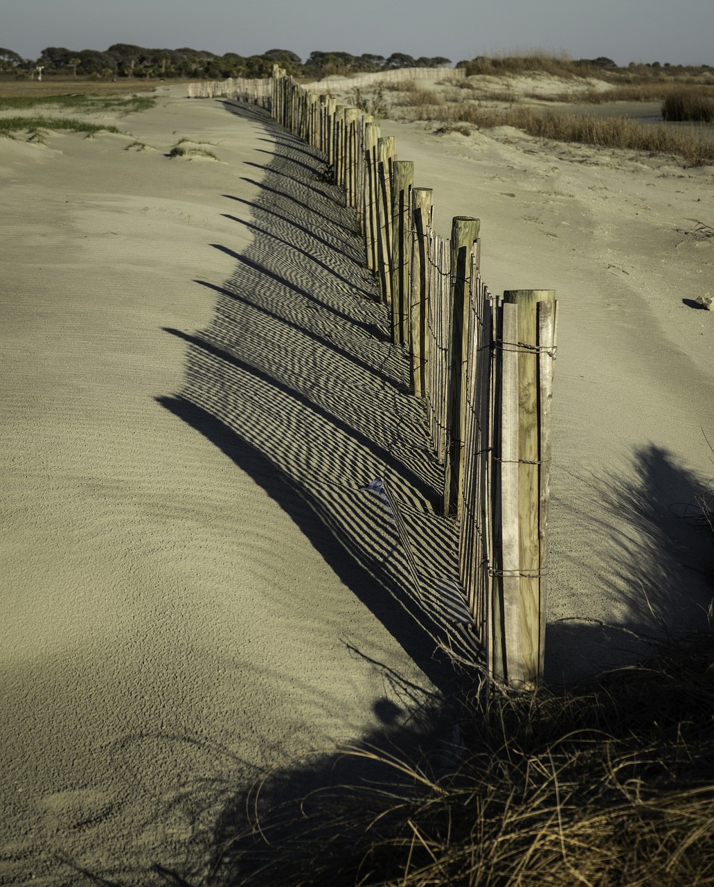 dunes  fence  shadow free photo