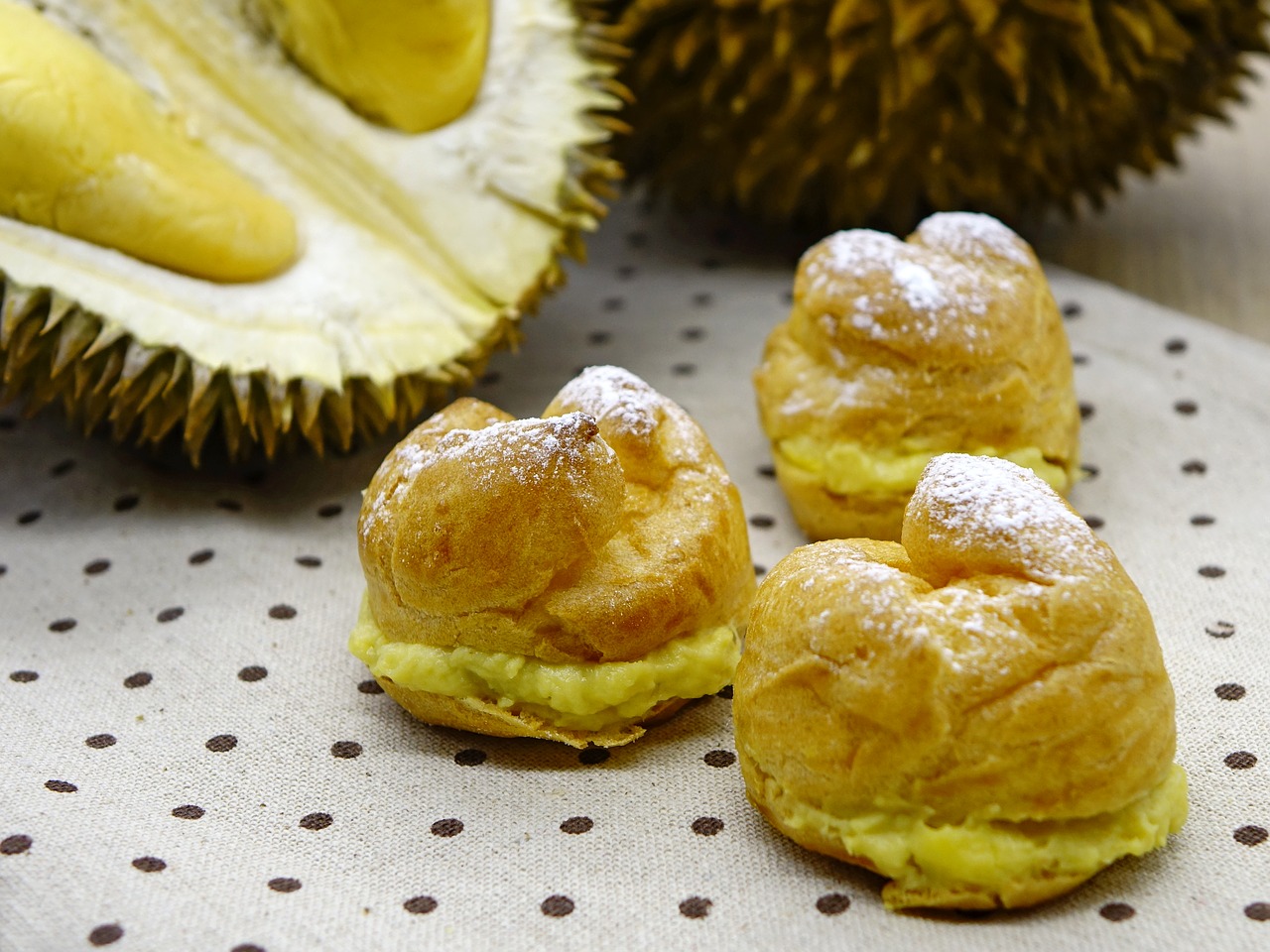 durian puff pastry bakery free photo