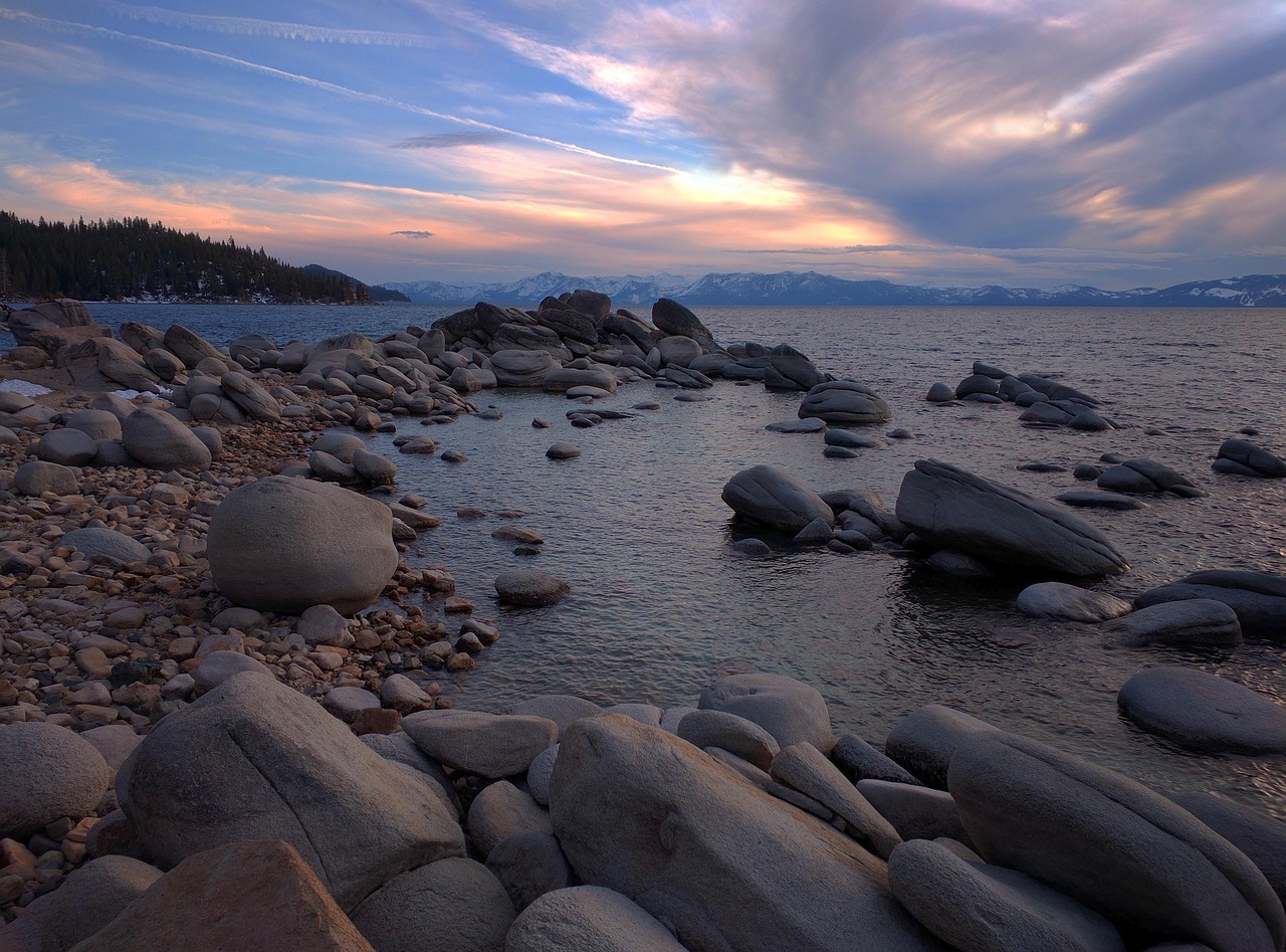 dusk lake nature free photo