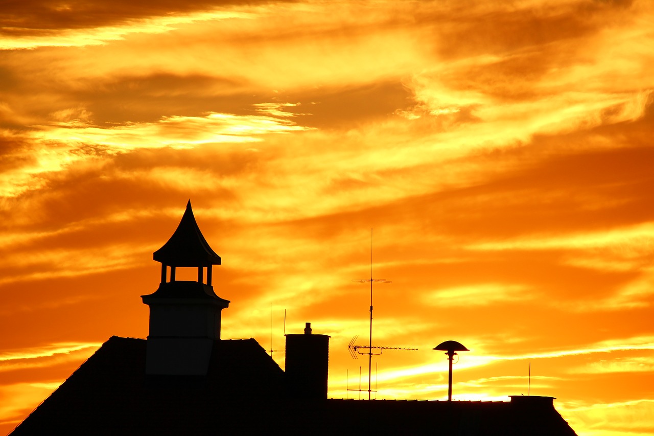 dusk red sunset free photo