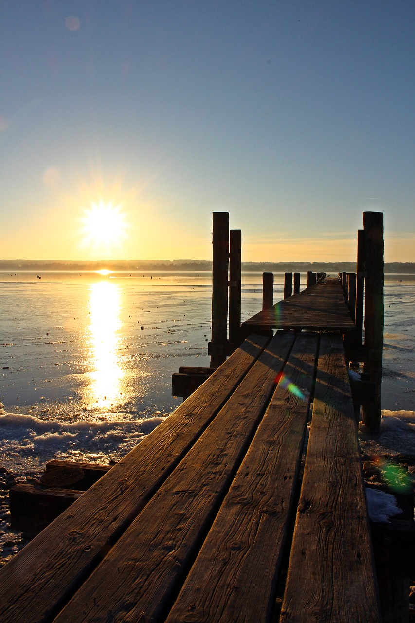 dusk ammersee sun free photo