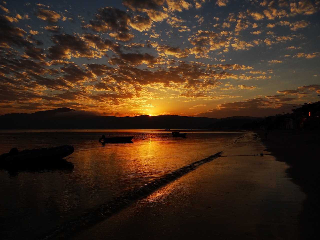 dusk eventide beach free photo