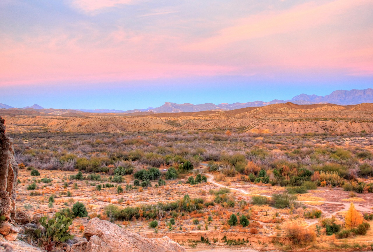 dusk desert mountains free photo