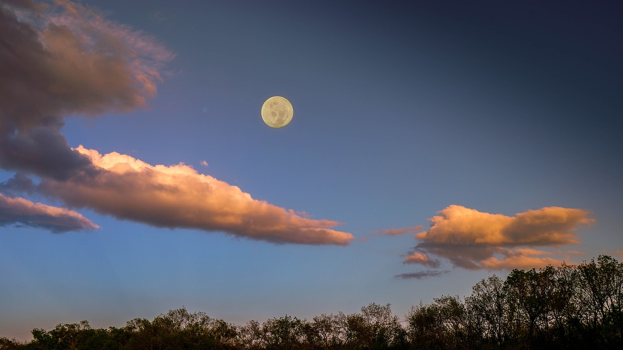 dusk  moon  clouds free photo