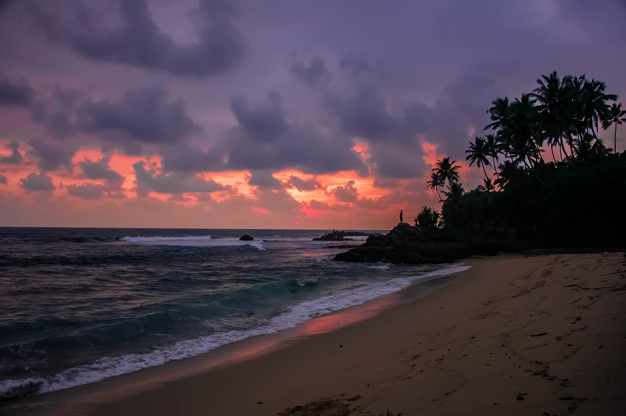 dusk  beach  sunset free photo