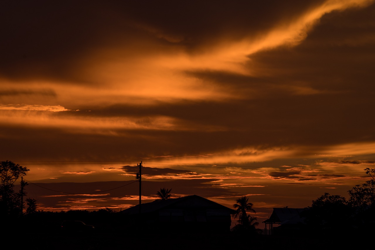 dusk  neighborhood  silhouette free photo