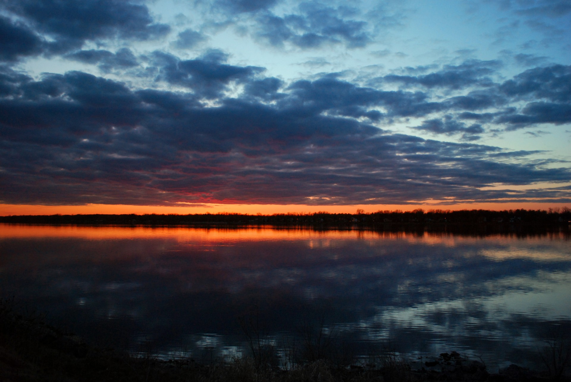 dusk sunset river free photo