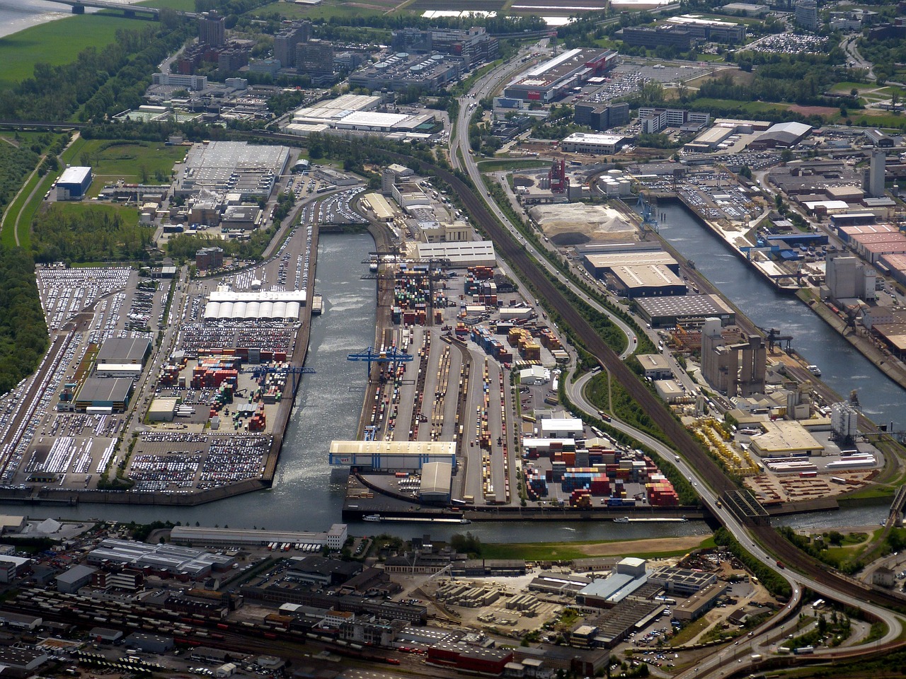 düsseldorf north rhine westphalia port free photo