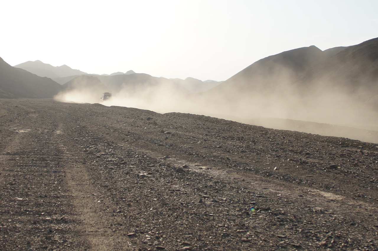 dust desert terrain vehicle free photo