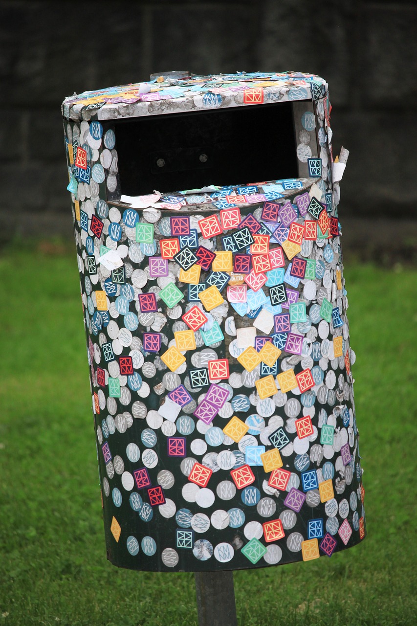 dust-bin sticker garbage free photo