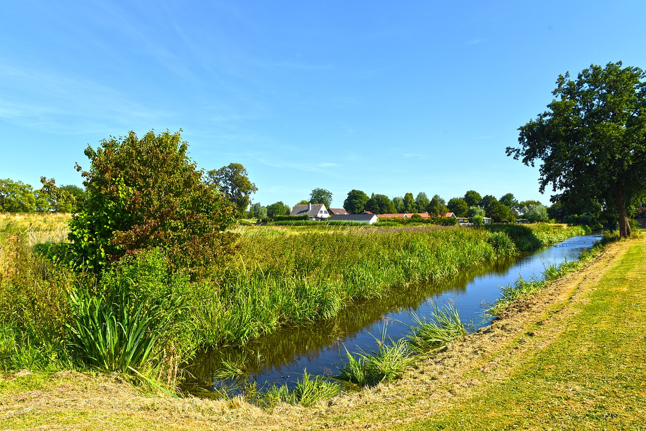 dutch landscape  polder  waterway free photo