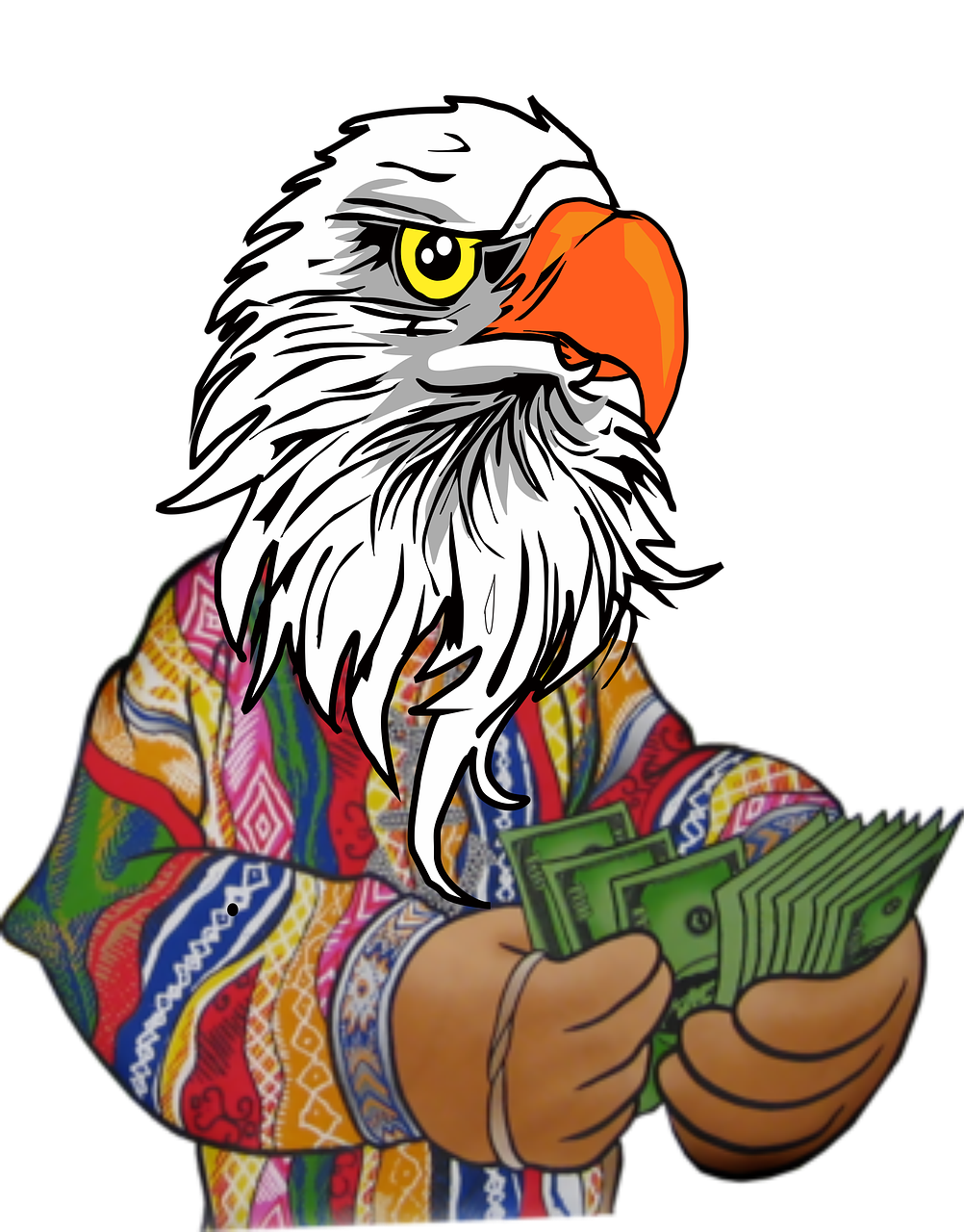 eagle money cartoon free photo