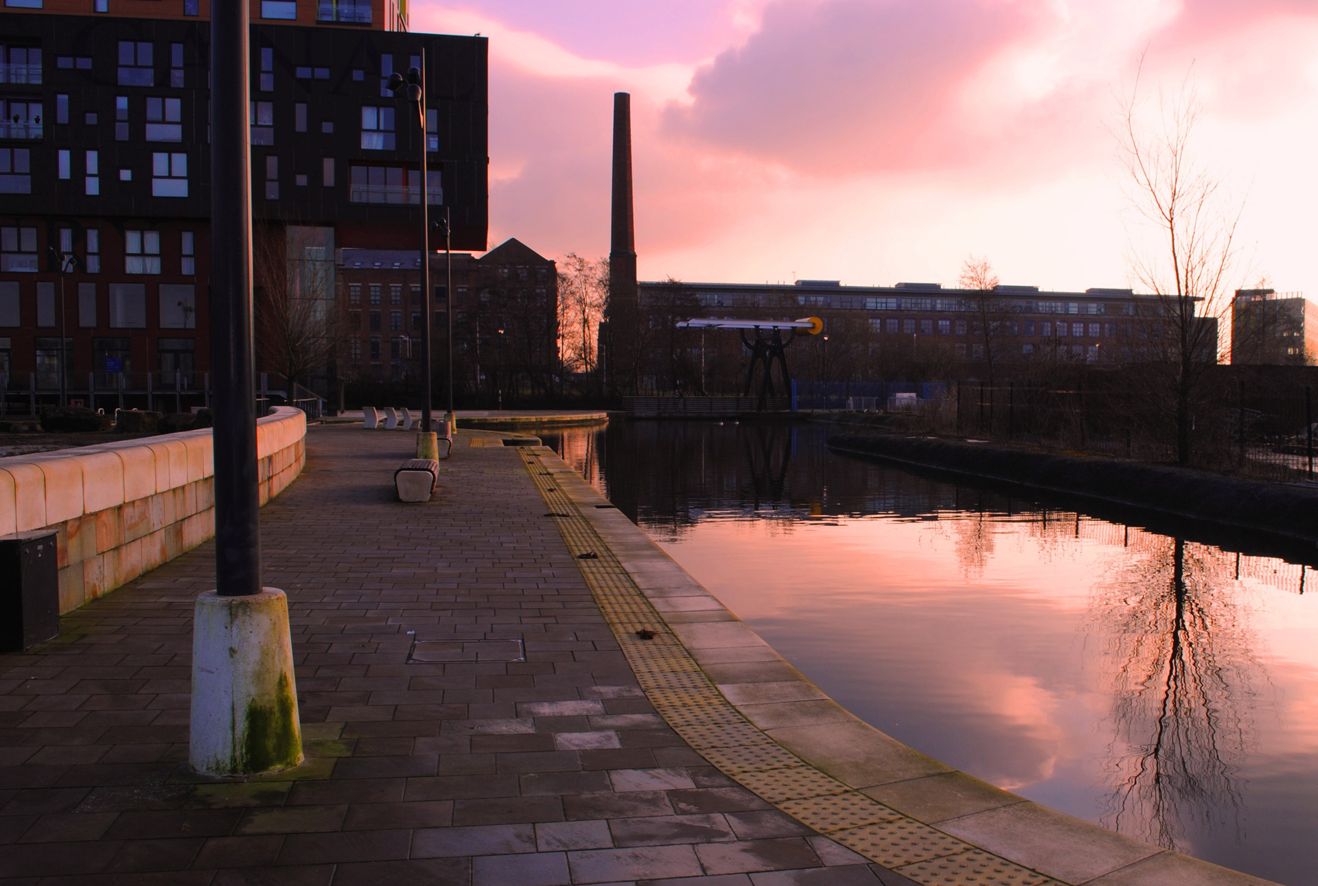 canal manchester evening free photo