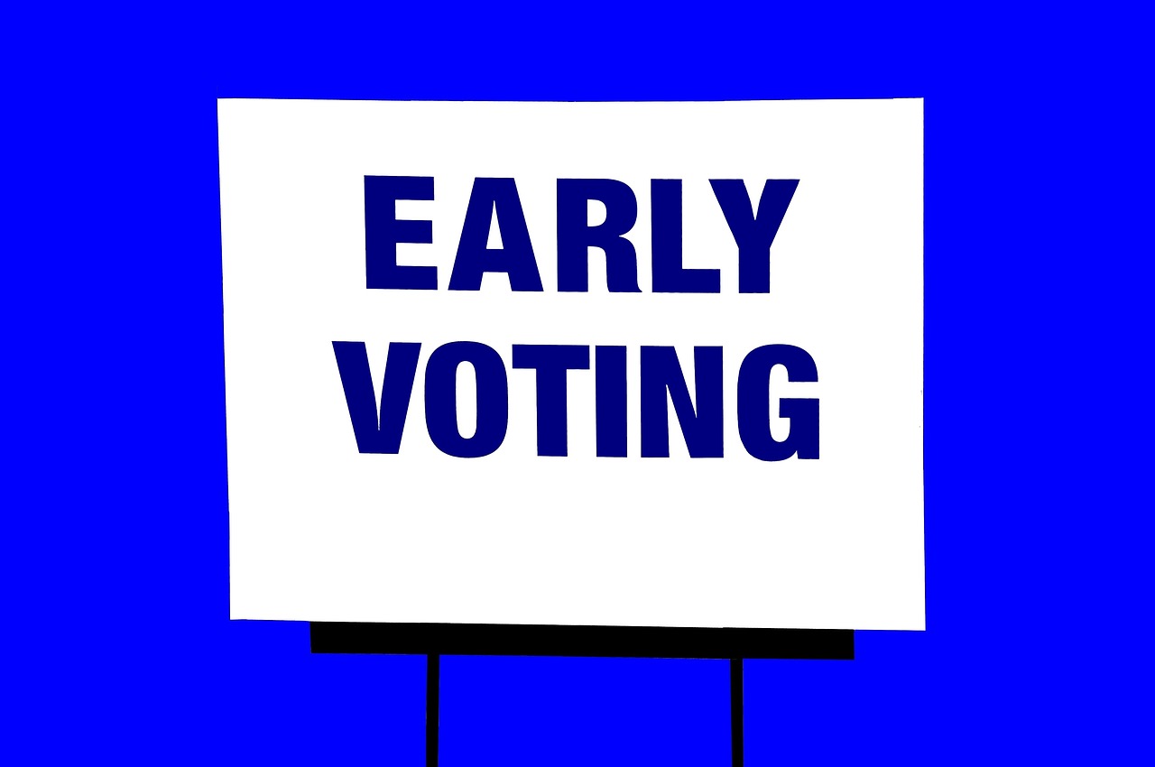 early voting sign isolated background free photo