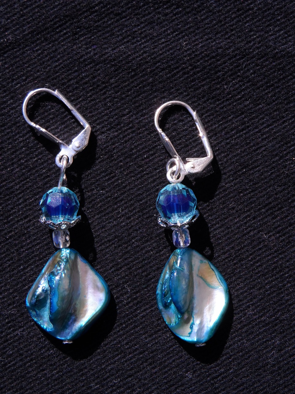 earrings blue beads free photo