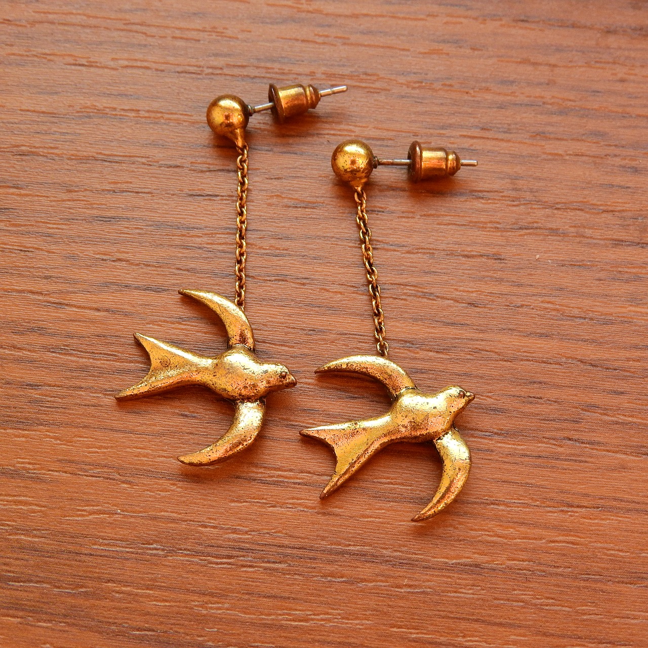 earrings swallows gold earrings free photo
