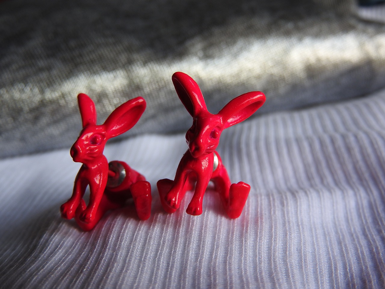 earrings rabbits pink free photo