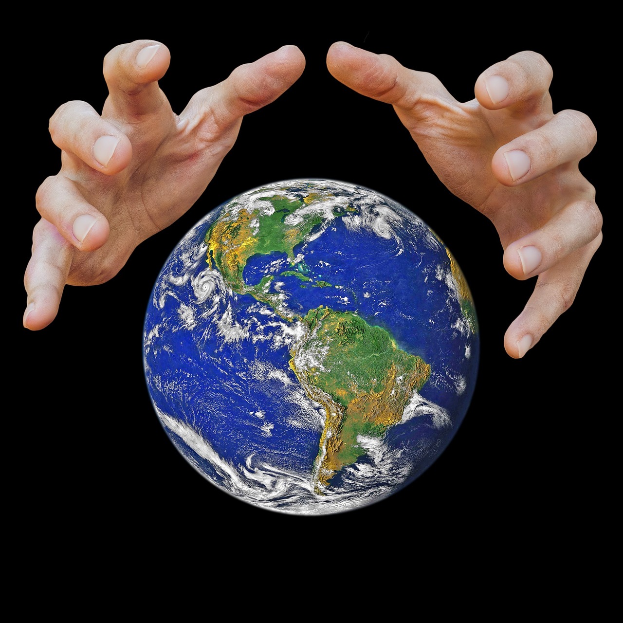 earth world hands free photo