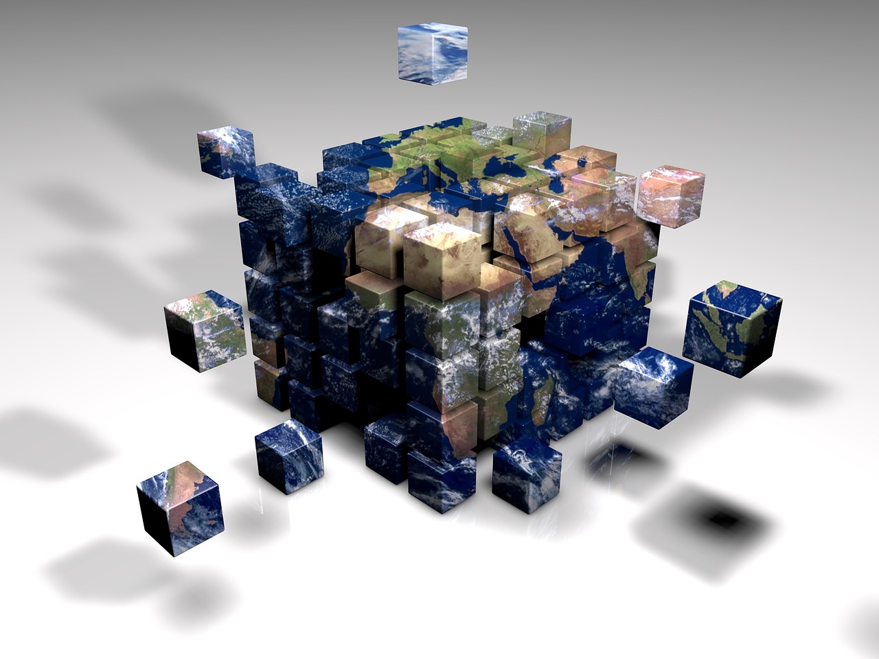 earth map of the world cube free photo