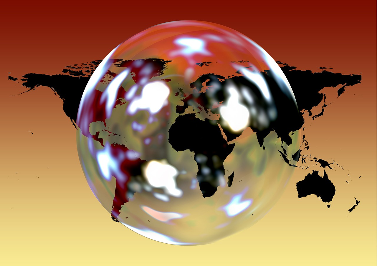 earth soap bubble continents free photo
