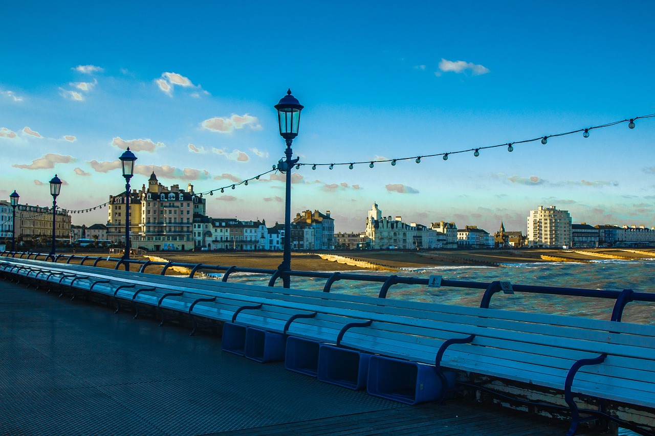 eastbourne pier country shadows free photo