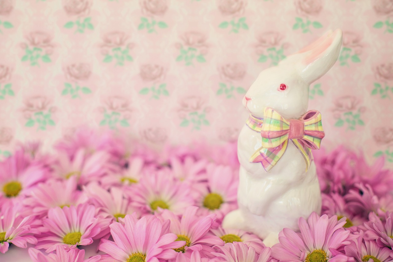 easter bunny flowers free photo
