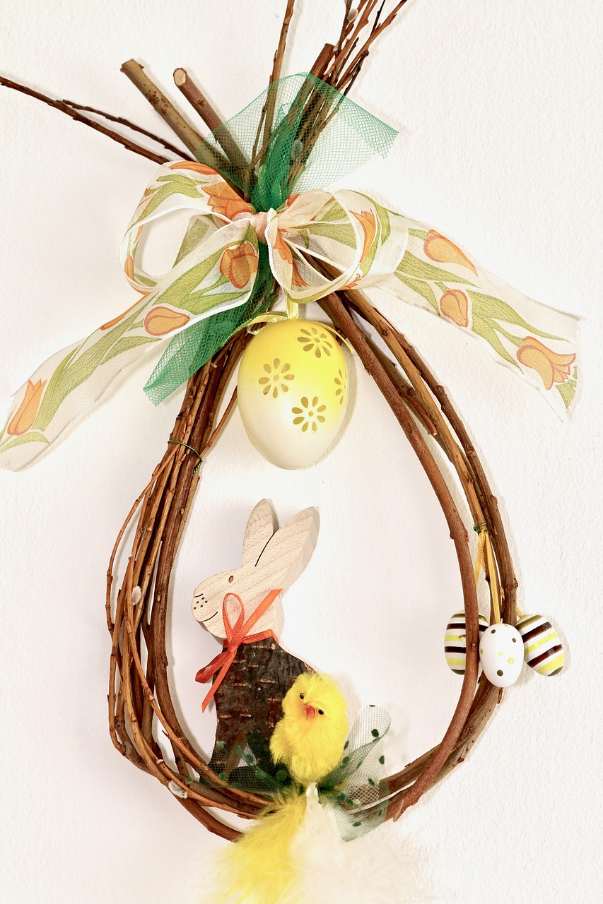 easter wall decoration willow bow free photo