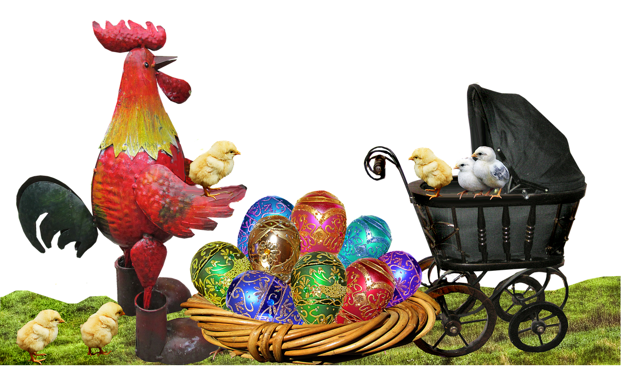 easter eggs rooster free photo