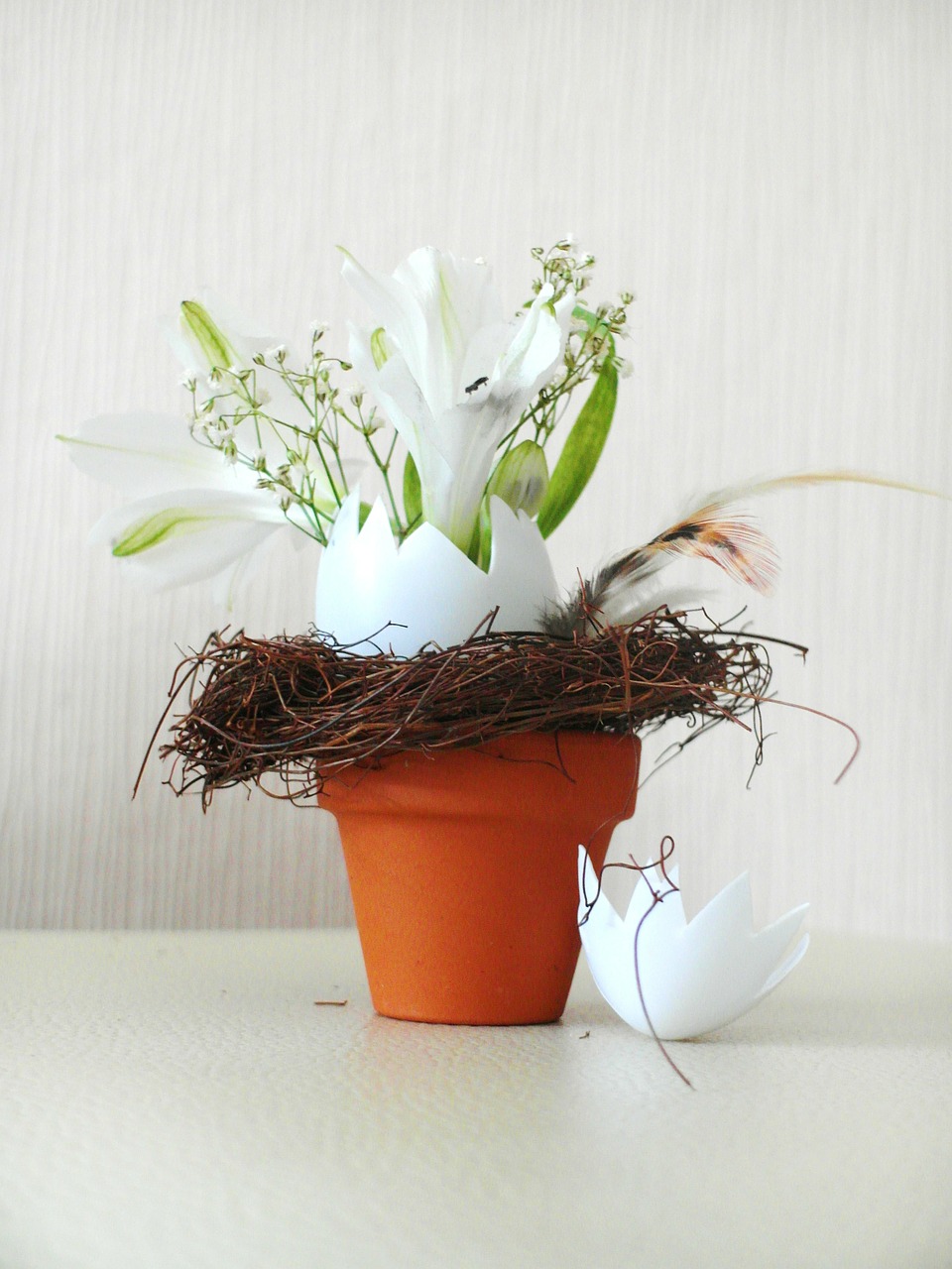 easter flowerpot floral arrangement free photo