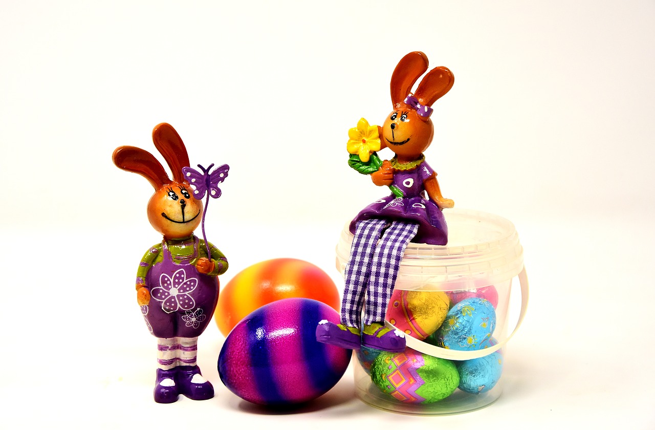 easter easter bunny pair free photo