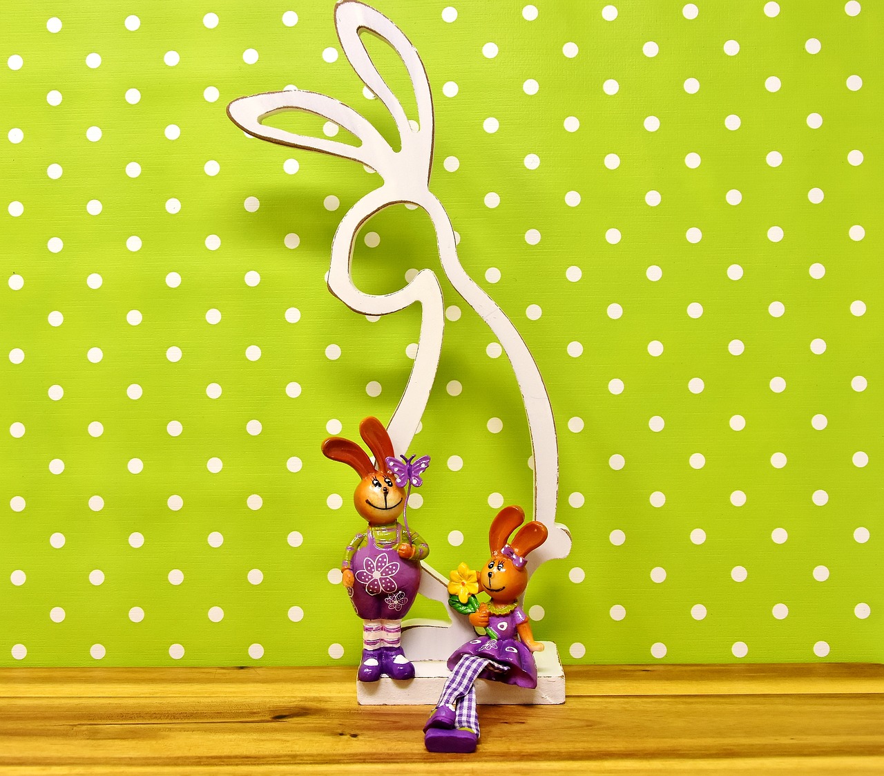 easter easter bunny pair free photo