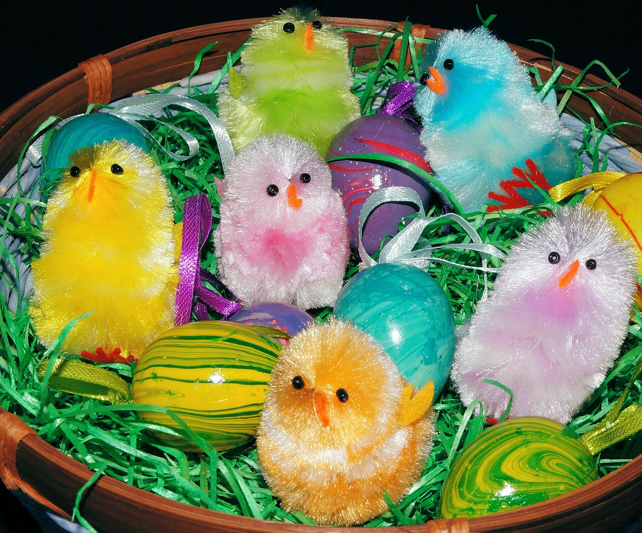 easter basket colorful free photo
