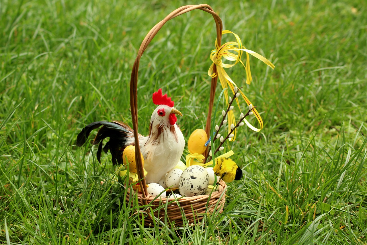 easter  shopping cart  decoration free photo