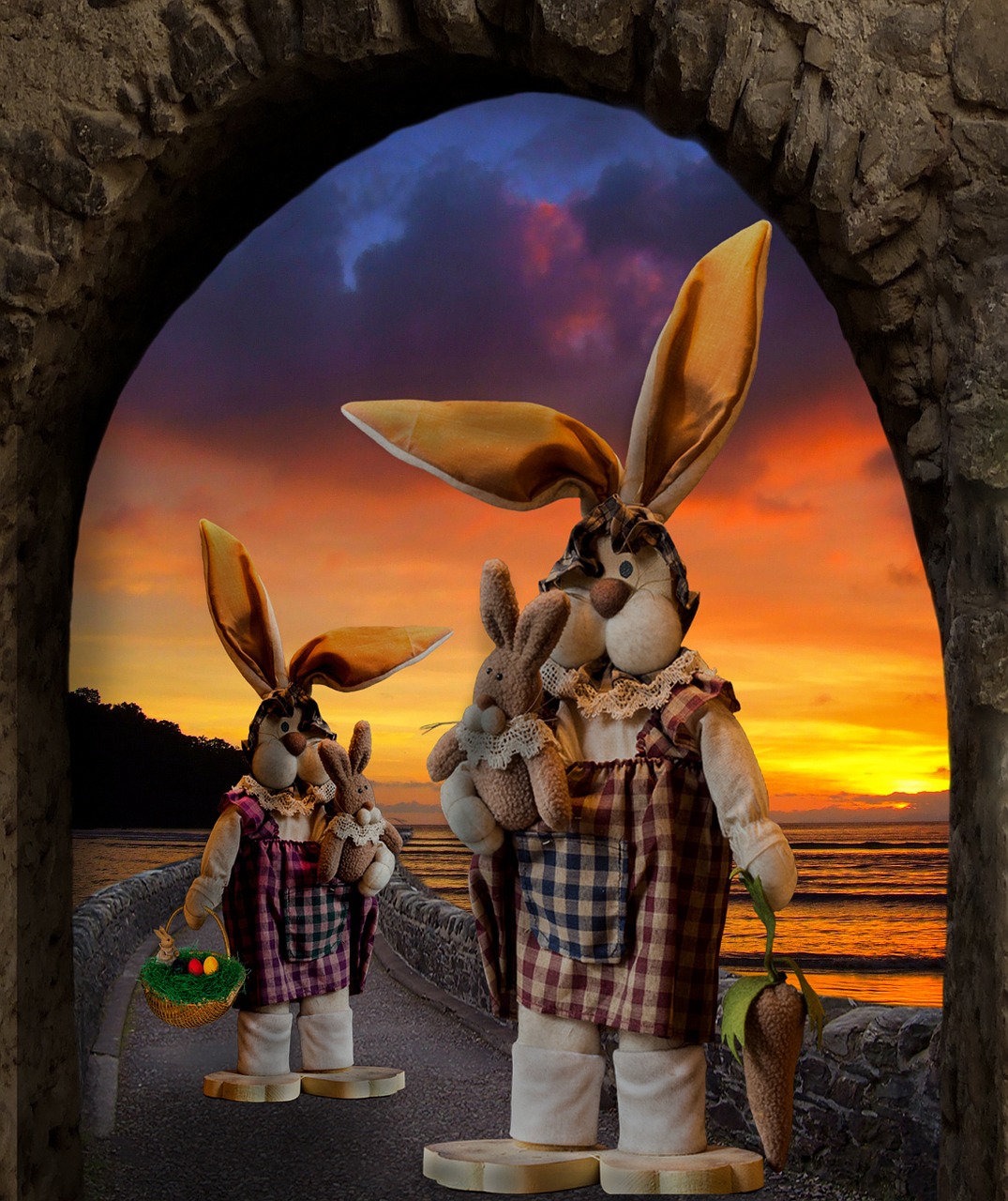 easter easter bunny greeting card free photo