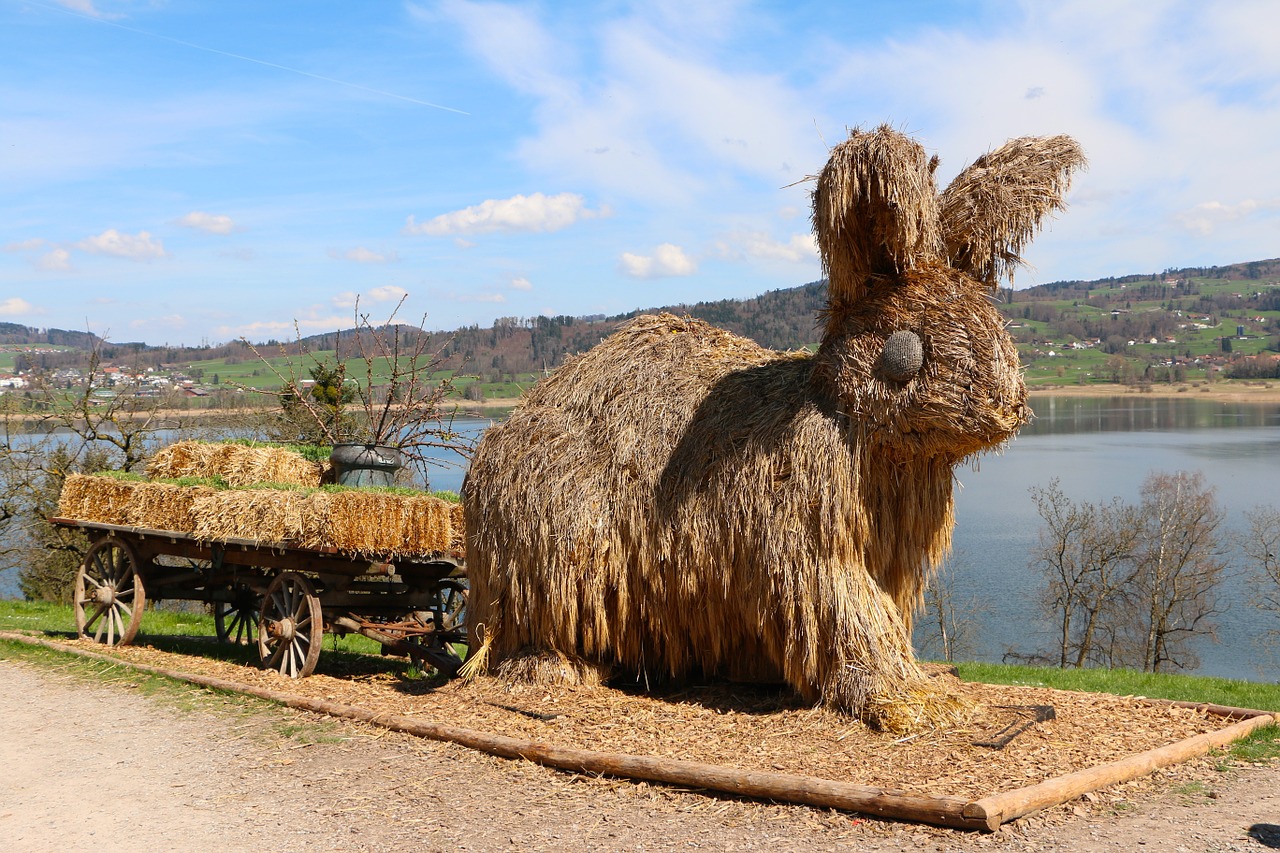 easter hare straw free photo