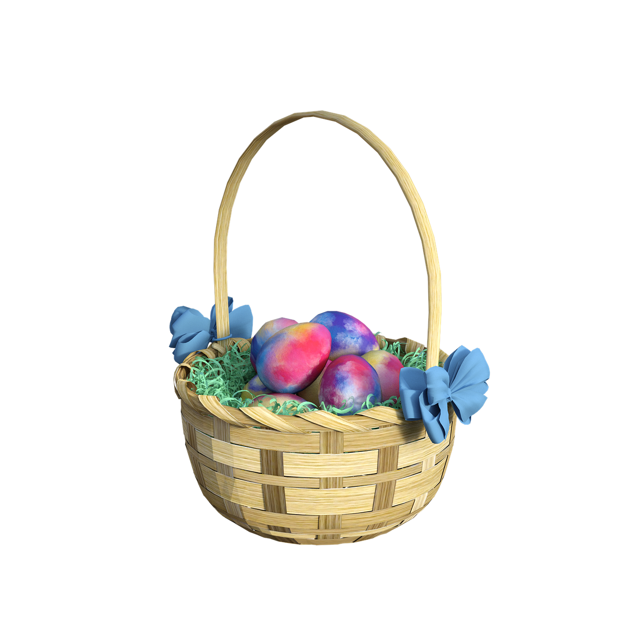 easter basket  eggs  grass free photo