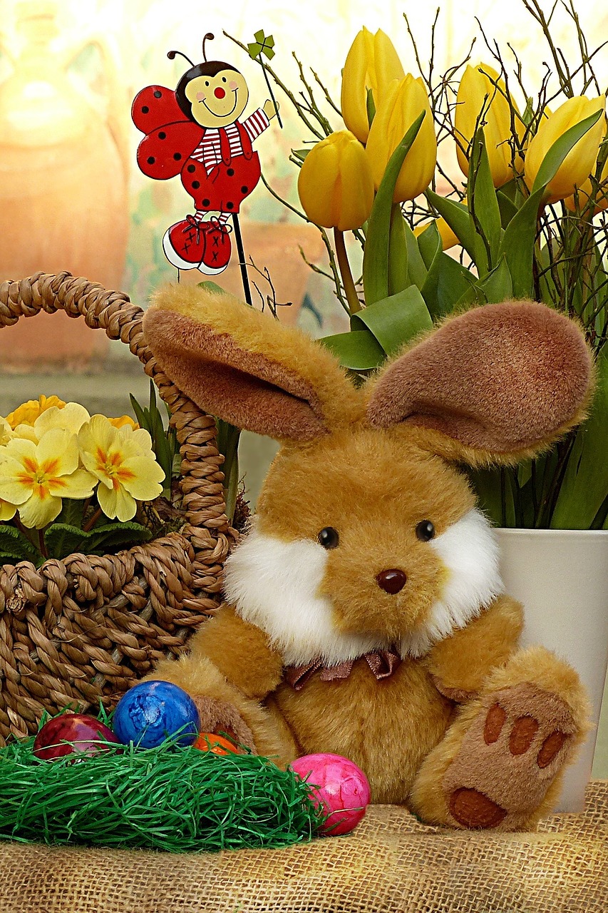 easter bunny deco still life free photo