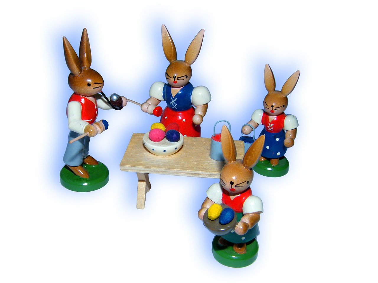 easter bunny figures colorful free photo