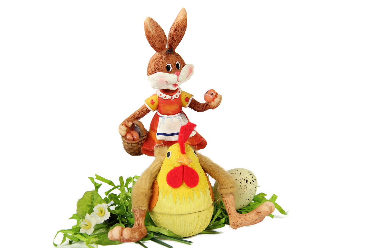 easter bunny  isolated  chicken free photo