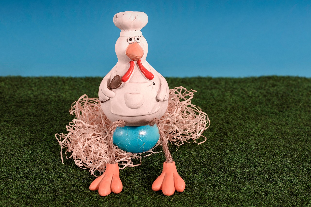 easter easter egg grass chicken free photo