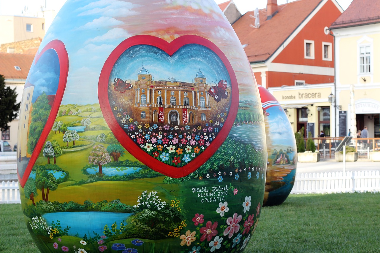 easter egg  croatian naive art  traditional free photo