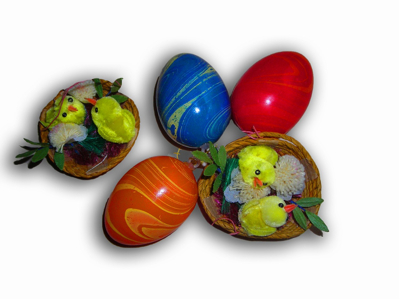 easter eggs colorful chicks free photo