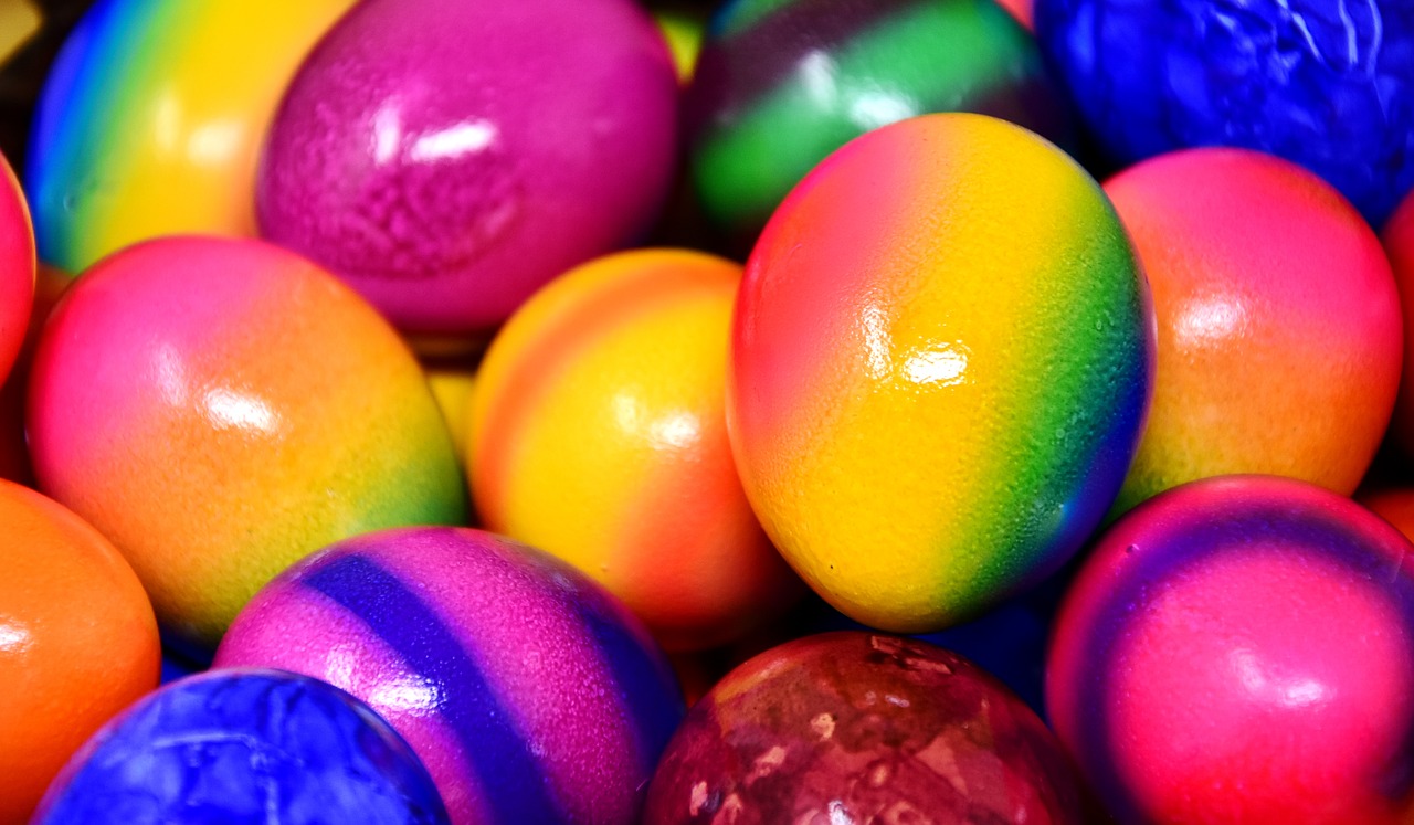 easter eggs colored colorful free photo