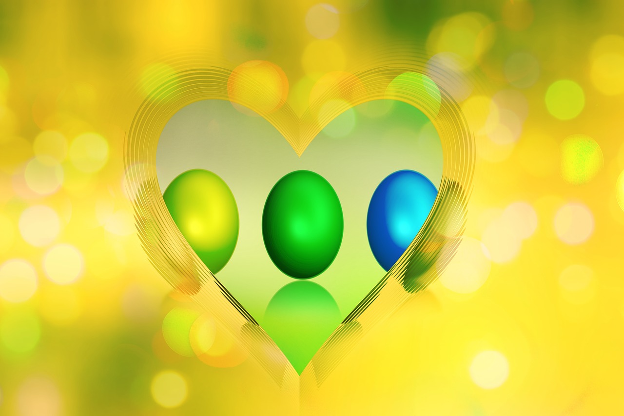 easter eggs  easter  heart free photo