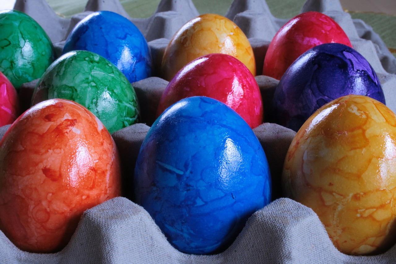 easter eggs colored colorful free photo