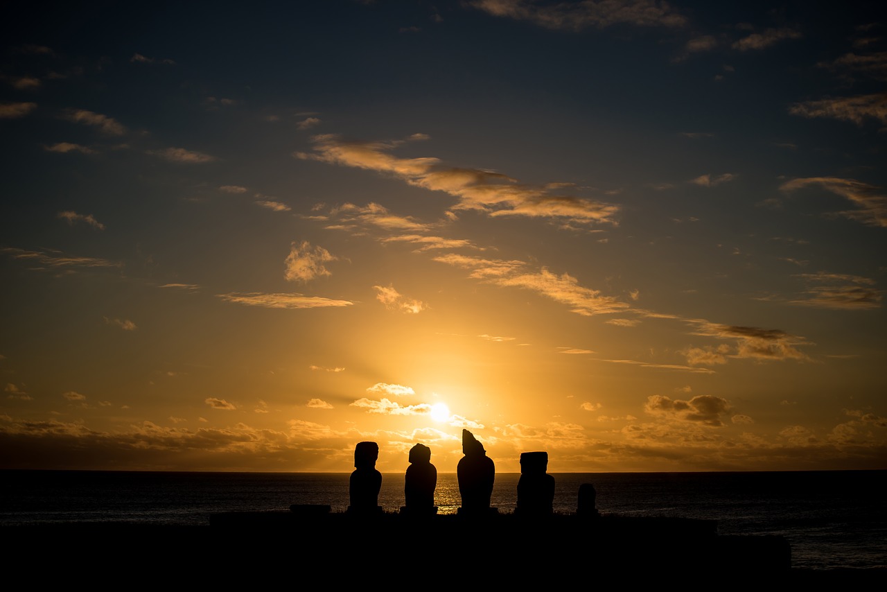 easter island chile statues free photo
