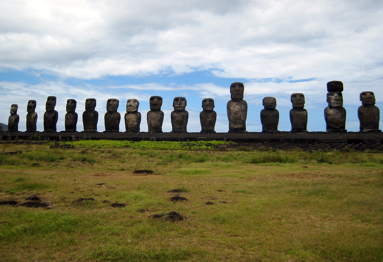 easter island ahu tongariki stone figures free photo